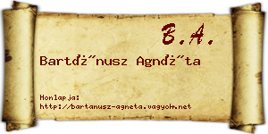 Bartánusz Agnéta névjegykártya